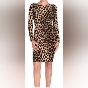 CARMEN MARC VALVO Leopard Print Bodycon Dress